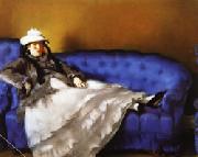 Edouard Manet Portrait of Mme Manet on a Blue Sofa oil painting artist